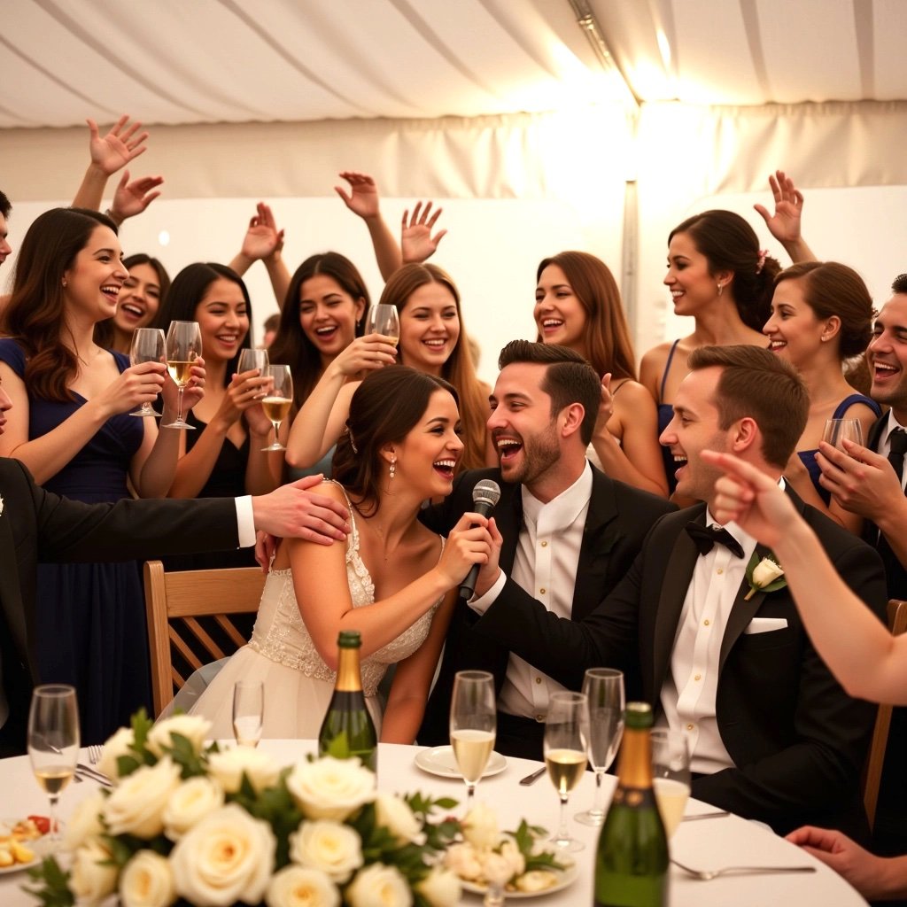 Live singer entertaining guests at a corporate event