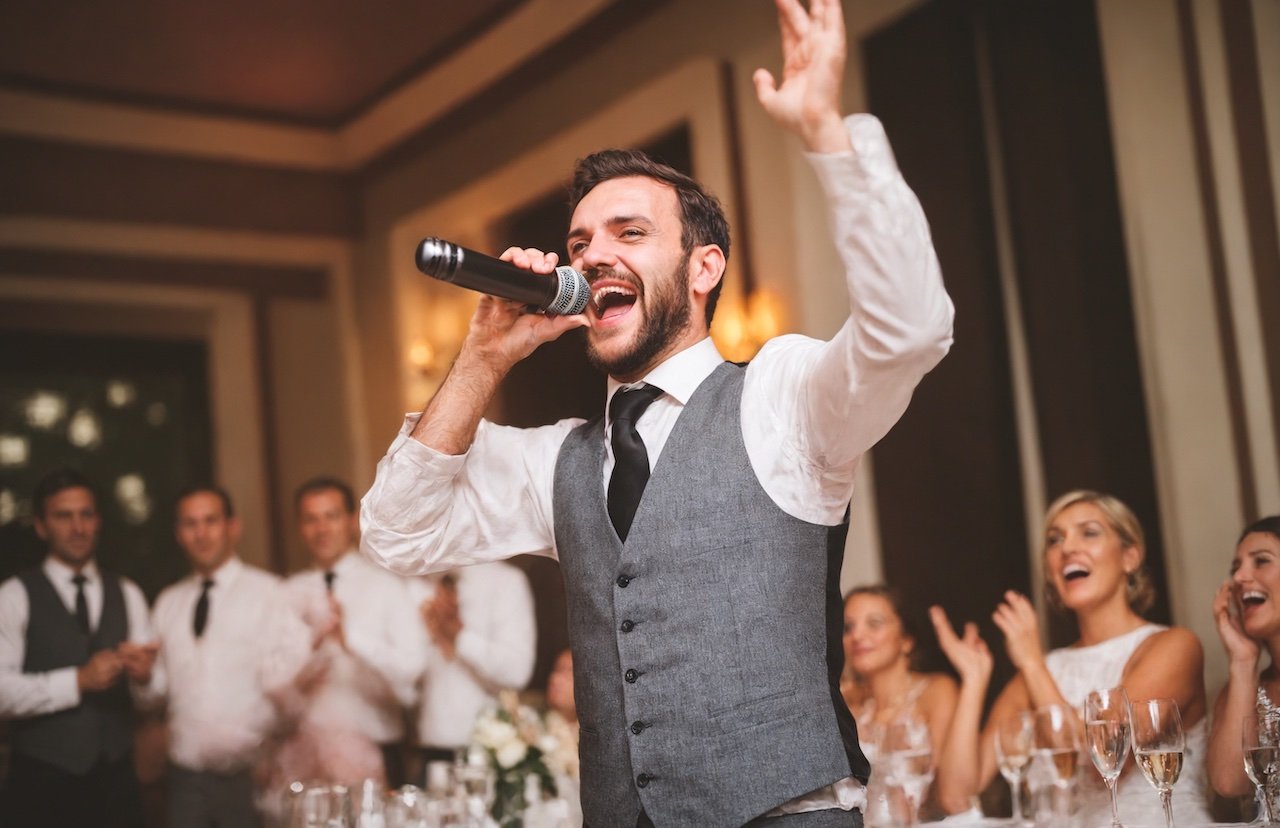 Private party guests enjoying live entertainment